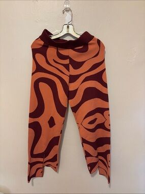 Kerisma Orange and Burgundy Swirl Knit Leggings
